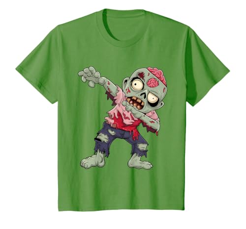 Halloween Shirts Women Men Kids Dabbing Zombie Brain Halloween Scary Dab Dance Boys Teen Men T-Shirt - size chart