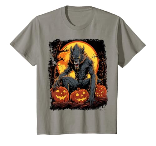 FrightNightFits Werewolf Orange Halloween T-Shirt - size chart