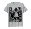 Alice in Wonderland - Down the Rabbit Hole Fantasy Vintage T-Shirt — design detail