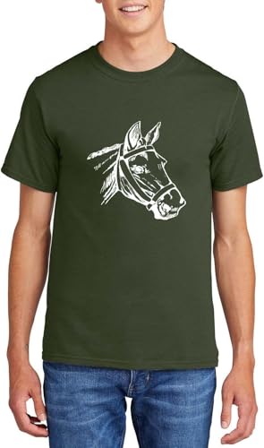 Comical Shirt Horse Graphic Top for Equestrian and Animal Lovers Cotton Tee Adult Youth Tall Men Women - size chart