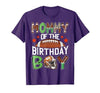 Football Birthday Boy Family Matching Mommy of The Birthday Boy Game Day Football T-Shirt - size chart