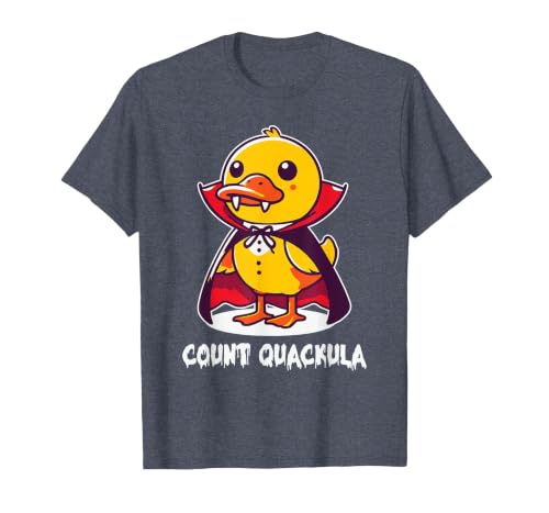 Funny Halloween Costume Count Quackula Funny Duck Halloween Costume T-Shirt - size chart