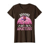 Brooms Are For Amateurs – Halloween Witch Gift Brooms are for Amateurs – Spooky Halloween Flamingo T-Shirt - size chart