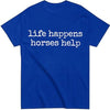 Nusyouc Life Happens Horses Help Equestrian T-Shirt Vintage Horse Lover T Shirt Tops - size chart