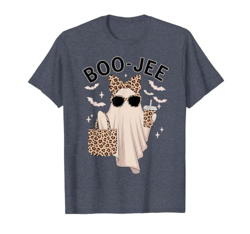 Halloween Boo-Jee Leopard Ghost Coquette Bow Coquette Leopard Ghost Coffee Boo-JEE Halloween Boujee Ghost T-Shirt - size