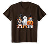 English Bulldog Halloween Funny Dog Lover Pumpkin Witch T-Shirt - size chart