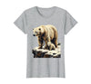 Mademark Mama Polar Bear and Cub Snowy Cliff Illustration T-Shirt - size chart