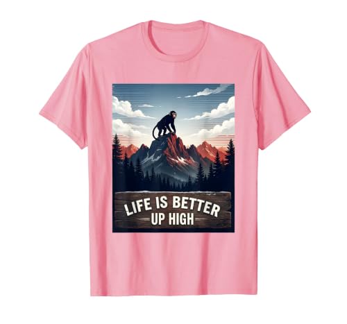 Mademark Life Is Better Up High Monkey Design T-Shirt - Men - size chart