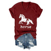 Pukcoun Horse Shirt Horse Lover V-Neck Shirt Retro Graphics T-Shirt Unisex - size chart