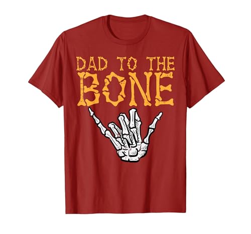 Mens Halloween Shirts For Dad Daddy Papa Men Halloween Dad to The Bone Skeleton Hand Fun Papa Costume Men T-Shirt - size