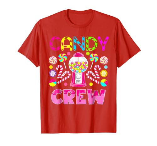 Candy Land Candy Crew Party Halloween Costumes T-Shirt - size chart