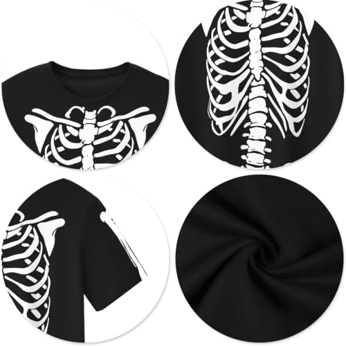 CAZYCHILD Halloween Shirts for Men Funny Halloween Pumpkin Shirt Dancing Skeleton Tee - size chart