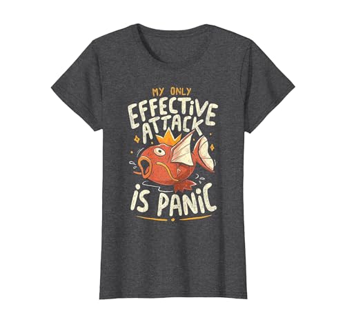 Funny My Only Effective Attack Is Panic Tee Shirt Fish My Only Effective Attack is Panic T-Shirt - size chart