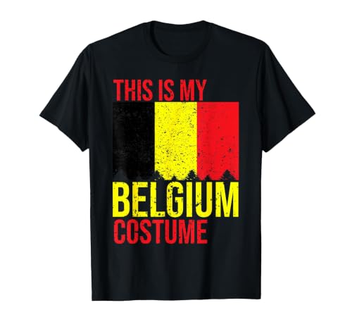 Funny Belgian Flag Halloween Vintage This is My Belgium Flag Costume for Halloween T-Shirt - size chart