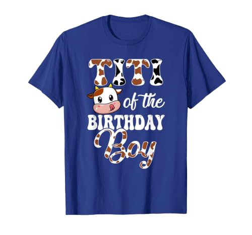 Titi of The Birthday Boy Cow Farm 1St Birthday Boy T-Shirt - size chart