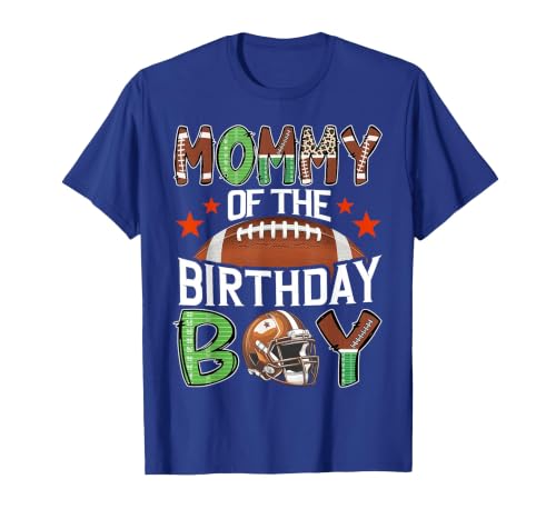 Football Birthday Boy Family Matching Mommy of The Birthday Boy Game Day Football T-Shirt - size chart