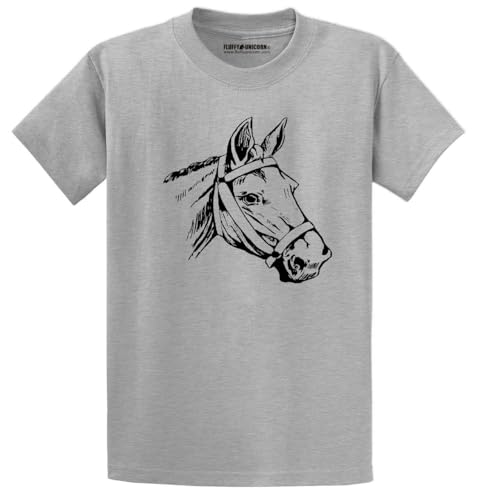 Comical Shirt Horse Graphic Top for Equestrian and Animal Lovers Cotton Tee Adult Youth Tall Men Women - size chart