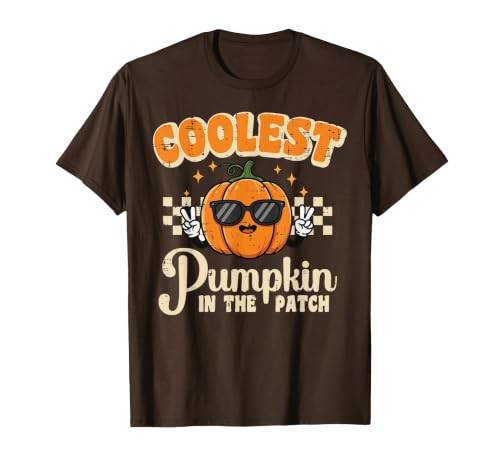Halloween Shirts For Women Men Kids Boys Girls Halloween Coolest Pumpkin in Patch Costume Boys Kids Youth T-Shirt - size
