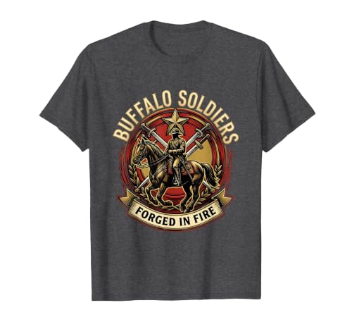 Mademark Buffalo Soldiers Forged in Fire Military Tribute T-Shirt - size chart