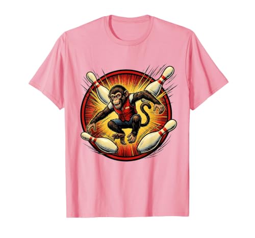Mademark Pin Monkey Dodging Flying Pins Bowling Graphic T-Shirt - Men - size chart