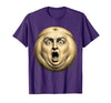 Mademark Belly Button Surprised Cartoon Face Funny Graphic T-Shirt - Men - size chart
