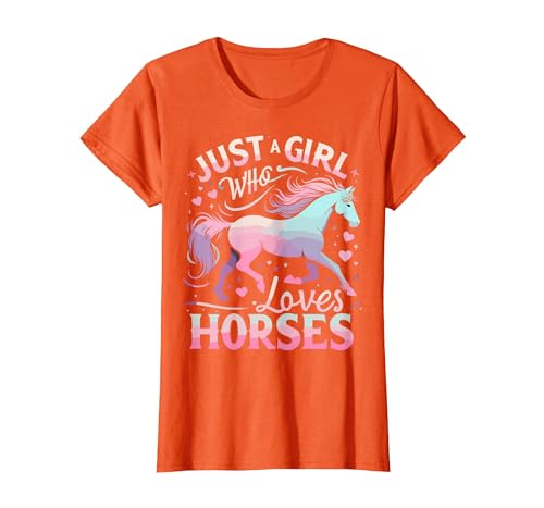 Funny Horse Lovers Just a Girl Who Loves Horses T-Shirt - size chart