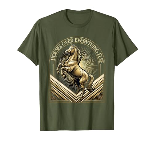 Mademark Horses Over Everything Equestrian Design T-Shirt - Men - size chart