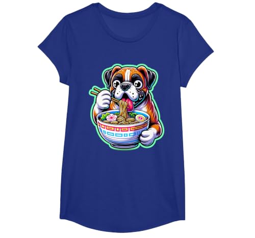 Noodle Ramen Boxer Dog Kawaii Anime Boxer Dog Ramen T-Shirt - size chart