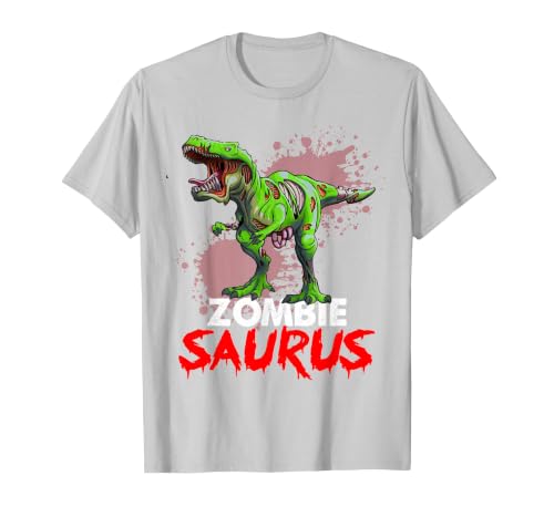 Dinosaur T Rex Zombie Saurus Halloween Kids Boys Zombie Saurus Skeleton Dinosaur T Rex Zombie Halloween Boys T-Shirt - size