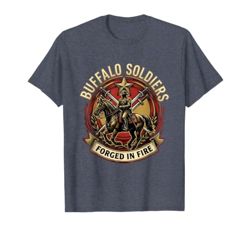 Mademark Buffalo Soldiers Forged in Fire Military Tribute T-Shirt - size chart