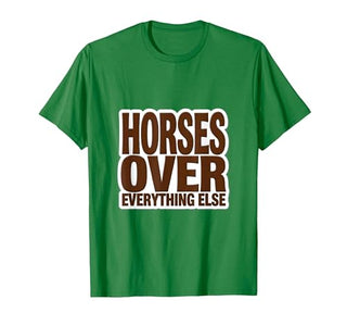 Mademark Horses Over Everything Equestrian Design T-Shirt - Men - size chart
