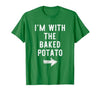 Im With The Baked Potato Halloween Costume I’m with The Baked Potato Funny Halloween Couple Costume T-Shirt - size chart