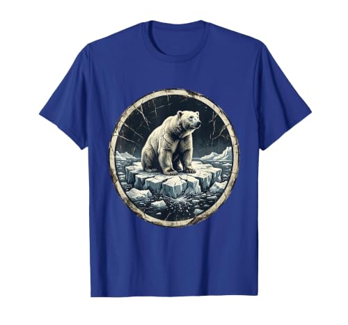 Mademark Polar Bear Drifting on Ice Floe Illustration T-Shirt - size chart