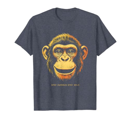 Mademark Stay Curious Stay Wild Monkey Graphic Design T-Shirt - Men - size chart