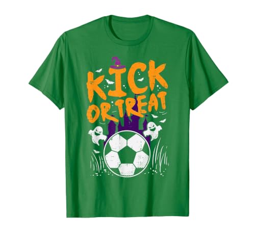 Halloween Shirts For Women Men Kids Boys Girls Halloween Soccer Kick Or Treat Football Costume Boys Kid Men T-Shirt - size
