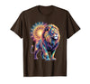 Cosmic Animal Mandala Sacred Geometry Collective Sacred Geometry Lion Mandala T-Shirt - size chart