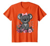 We Love Koalas - Kids Apparel Co. Koala Kawaii Koala Bear Pink Bow Flowers Girls Kids T-Shirt - size chart