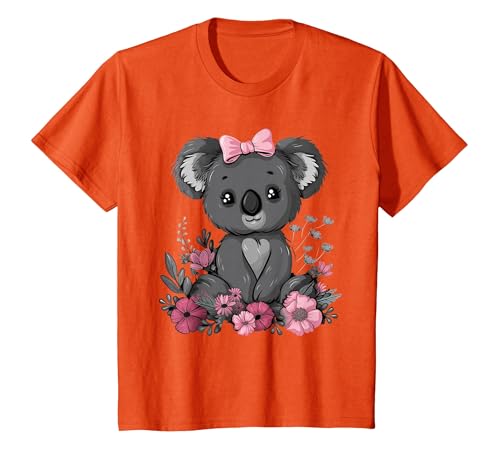 We Love Koalas - Kids Apparel Co. Koala Kawaii Koala Bear Pink Bow Flowers Girls Kids T-Shirt - size chart