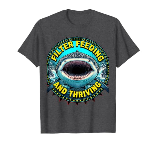 Mademark Whale Shark Filter Feeding and Thriving Design T-Shirt - size chart