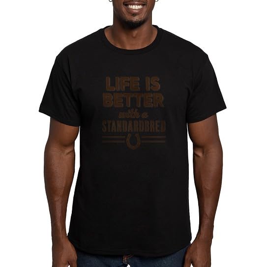 CafePress Standardbred Horse Men's Classic T Shirt Men's Semi-Fitted Classic Cotton T-Shirt - Black