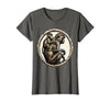 Mademark Baby Monkey Clinging to Mother's Back Design T-Shirt - Women - size chart