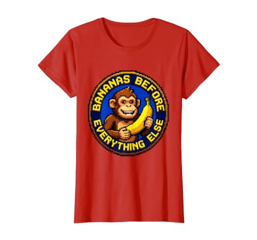 Mademark Bananas Before Everything Else Monkey Design T-Shirt - Women - size chart
