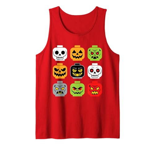 Halloween Building Brick Head Shirts Halloween Building Brick Head Shirt Adult Men Kids Youth Boy Tank Top - size chart
