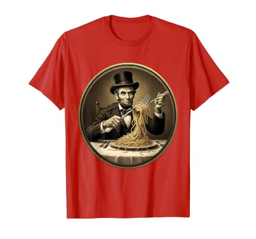 Mademark Funny Monkey Eating Spaghetti With Fork Illustration T-Shirt - Men - size chart