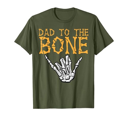 Mens Halloween Shirts For Dad Daddy Papa Men Halloween Dad to The Bone Skeleton Hand Fun Papa Costume Men T-Shirt - size
