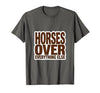 Mademark Horses Over Everything Equestrian Design T-Shirt - Men - size chart
