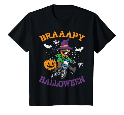 Halloween Shirts For Women Men Kids Boys Girls Motocross Braaapy Halloween Costume Dirt Bike Boys Kids T-Shirt - size chart