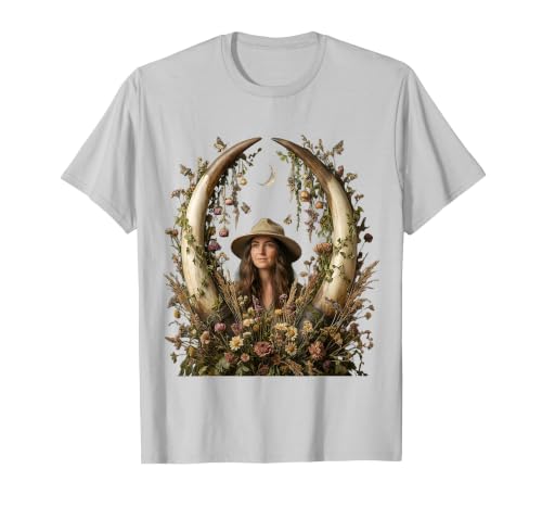 Mademark Safari Explorer Elephant Tusk Skull Framed Art T-Shirt - Men - size chart