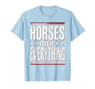 Mademark Horses Over Everything Equestrian Design T-Shirt - Men - size chart