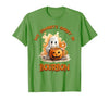 Boo Watercolor Pumpkin Cup Light Witch Hat Bottle Bourbon My Favorite Spirit is Bourbon Happy Halloween Boo T-Shirt - size